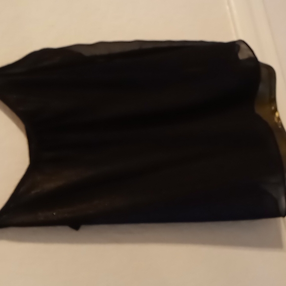 Express Petite Black Sheer w Gold Underlay Spaghetti Strap Shirt Petite XS - Picture 2 of 11